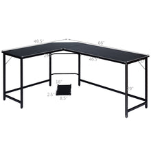 Load image into Gallery viewer, Gymax L-Shaped Computer Desk Corner Workstation Study Gaming Table Home Office-Black