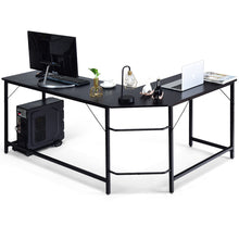 Load image into Gallery viewer, Gymax L-Shaped Computer Desk Corner Workstation Study Gaming Table Home Office-Black