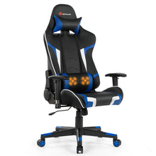 Load image into Gallery viewer, Gymax Massage Gaming Chair Reclining Swivel Racing Office Chair w/Lumbar Support Blue