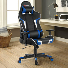 Load image into Gallery viewer, Gymax Massage Gaming Chair Reclining Swivel Racing Office Chair w/Lumbar Support Blue
