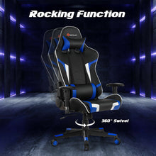 Load image into Gallery viewer, Gymax Massage Gaming Chair Reclining Swivel Racing Office Chair w/Lumbar Support Blue