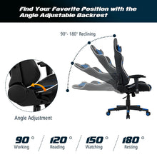 Load image into Gallery viewer, Gymax Massage Gaming Chair Reclining Swivel Racing Office Chair w/Lumbar Support Blue