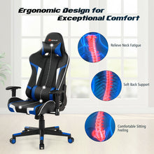 Load image into Gallery viewer, Gymax Massage Gaming Chair Reclining Swivel Racing Office Chair w/Lumbar Support Blue