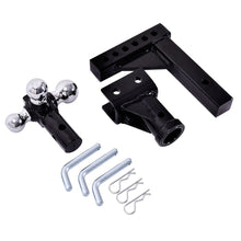 Load image into Gallery viewer, Gymax Triple Ball Swivel Adjustable Drop Turn Trailer Tow Hitch Mount For 2'' Receiver