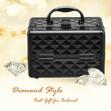Load image into Gallery viewer, Gymax Makeup Organizer Cosmetic Case with Extendable Trays And Mirror Black