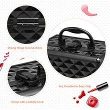 Load image into Gallery viewer, Gymax Makeup Organizer Cosmetic Case with Extendable Trays And Mirror Black