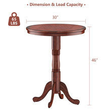 Load image into Gallery viewer, Gymax 42'' Pub Bar Round Table Chess Table Bistro Vintage W/Checker Top & Pedestal Base