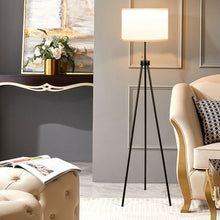 Load image into Gallery viewer, Gymax Modern Metal Tripod Floor Lamp White Fabric Shade w/ Chain Switch Home & Office