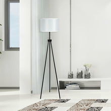 Load image into Gallery viewer, Gymax Modern Metal Tripod Floor Lamp White Fabric Shade w/ Chain Switch Home & Office