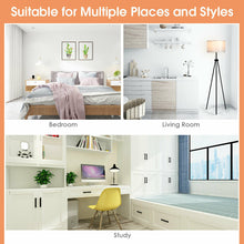 Load image into Gallery viewer, Gymax Modern Metal Tripod Floor Lamp White Fabric Shade w/ Chain Switch Home & Office