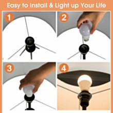 Load image into Gallery viewer, Gymax Modern Metal Tripod Floor Lamp White Fabric Shade w/ Chain Switch Home & Office