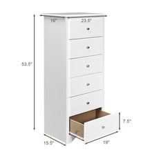Load image into Gallery viewer, Gymax 6 Drawer Chest Dresser Clothes Storage Bedroom Tall Furniture Cabinet White
