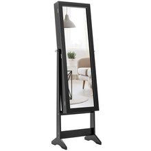 Load image into Gallery viewer, Gymax Vanity Mirror Tilting Jewelry Cabinet Organizer Storage Box Black/ White