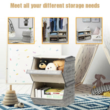 Load image into Gallery viewer, Gymax Set of 4 Large Stackable Bins Cubes W/Lids Storage Organizers
