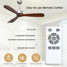 Load image into Gallery viewer, Gymax 52¡° Modern Ceiling Fan Indoor & Outdoor Brushed Nickel Finish w/Remote Control
