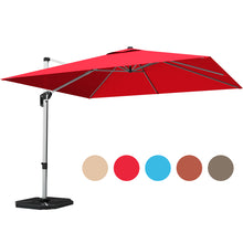 Load image into Gallery viewer, Gymax 10Ft Square Offset Hanging Patio Umbrella 360 Degree Tilt w/ Base