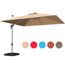 Load image into Gallery viewer, Gymax 10Ft Square Offset Hanging Patio Umbrella 360 Degree Tilt w/ Base