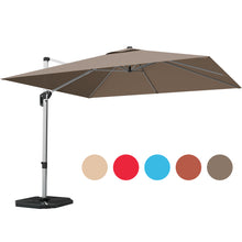 Load image into Gallery viewer, Gymax 10Ft Square Offset Hanging Patio Umbrella 360 Degree Tilt w/ Base