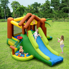 Load image into Gallery viewer, Gymax Inflatable Bounce House Jungle Jumping Bouncer Double Slides Park w/ Blower