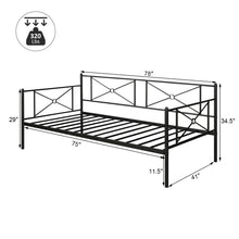 Load image into Gallery viewer, Gymax Twin Size Metal Daybed Frame Multifunctional Platform Bed Stable Steel Slats