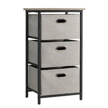 Load image into Gallery viewer, Gymax 3-Drawer Fabric Dresser Storage Tower Vertical Foldable Pull Bins Bedroom Black