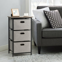 Load image into Gallery viewer, Gymax 3-Drawer Fabric Dresser Storage Tower Vertical Foldable Pull Bins Bedroom Black
