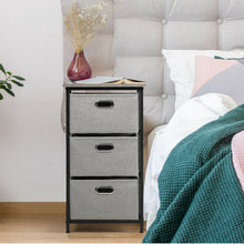 Load image into Gallery viewer, Gymax 3-Drawer Fabric Dresser Storage Tower Vertical Foldable Pull Bins Bedroom Black