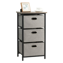 Load image into Gallery viewer, Gymax 3-Drawer Fabric Dresser Storage Tower Vertical Foldable Pull Bins Bedroom Black