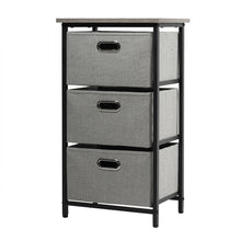 Load image into Gallery viewer, Gymax 3-Drawer Fabric Dresser Storage Tower Vertical Foldable Pull Bins Bedroom Black