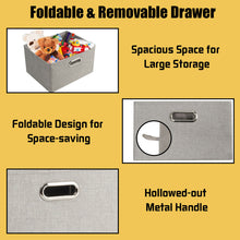 Load image into Gallery viewer, Gymax 3-Drawer Fabric Dresser Storage Tower Vertical Foldable Pull Bins Bedroom Black