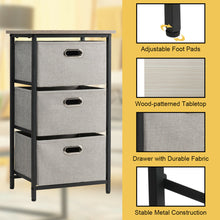 Load image into Gallery viewer, Gymax 3-Drawer Fabric Dresser Storage Tower Vertical Foldable Pull Bins Bedroom Black