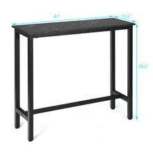 Load image into Gallery viewer, Gymax 47'' Pub Dining Table Industrial Bar Height Bistro Table w/ Faux Marble Top Black