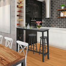 Load image into Gallery viewer, Gymax 47'' Pub Dining Table Industrial Bar Height Bistro Table w/ Faux Marble Top Black