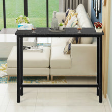 Load image into Gallery viewer, Gymax 47'' Pub Dining Table Industrial Bar Height Bistro Table w/ Faux Marble Top Black
