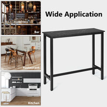 Load image into Gallery viewer, Gymax 47'' Pub Dining Table Industrial Bar Height Bistro Table w/ Faux Marble Top Black