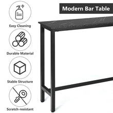 Load image into Gallery viewer, Gymax 47'' Pub Dining Table Industrial Bar Height Bistro Table w/ Faux Marble Top Black