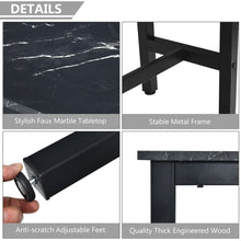 Load image into Gallery viewer, Gymax 47'' Pub Dining Table Industrial Bar Height Bistro Table w/ Faux Marble Top Black