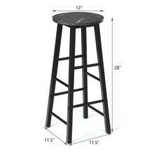 Load image into Gallery viewer, Gymax Set of 2 Pub Dining Height Bar Stool Bistro Table Chairs Faux Marble Top Black