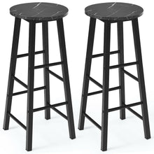 Load image into Gallery viewer, Gymax Set of 2 Pub Dining Height Bar Stool Bistro Table Chairs Faux Marble Top Black