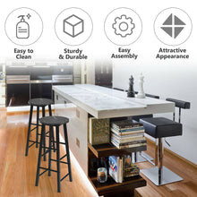 Load image into Gallery viewer, Gymax Set of 2 Pub Dining Height Bar Stool Bistro Table Chairs Faux Marble Top Black