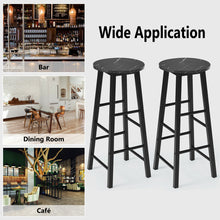 Load image into Gallery viewer, Gymax Set of 2 Pub Dining Height Bar Stool Bistro Table Chairs Faux Marble Top Black