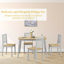 Load image into Gallery viewer, Gymax 5PCS Dining Table and 4 Chairs Set w/ Wooden Legs Home Kitchen Furniture