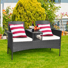 Load image into Gallery viewer, Gymax Cushioned Rattan Wicker Patio Conversation Set w/ Table Steel Frame