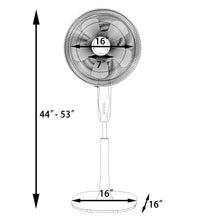 Load image into Gallery viewer, Gymax 16'' Adjustable Oscillating Pedestal Fan w/ 3 Speeds Dual Blades White