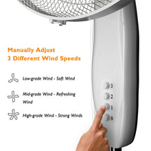 Load image into Gallery viewer, Gymax 16'' Adjustable Oscillating Pedestal Fan w/ 3 Speeds Dual Blades White