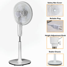 Load image into Gallery viewer, Gymax 16'' Adjustable Oscillating Pedestal Fan w/ 3 Speeds Dual Blades White