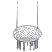Load image into Gallery viewer, Gymax Hammock Chair Hanging Cotton Rope Macrame Swing Chair w/ Stand Gray
