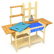 Load image into Gallery viewer, Gymax Wooden Kids Pretend Kitchen Play Set Outdoor Cooking Toy Gift Toddler Child