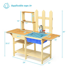 Load image into Gallery viewer, Gymax Wooden Kids Pretend Kitchen Play Set Outdoor Cooking Toy Gift Toddler Child