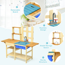 Load image into Gallery viewer, Gymax Wooden Kids Pretend Kitchen Play Set Outdoor Cooking Toy Gift Toddler Child